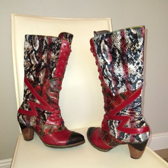 Spring Step L'Artiste - 'Malagie' Leather & Velvet boots - 39/ 8.5 - Picture 11 of 12